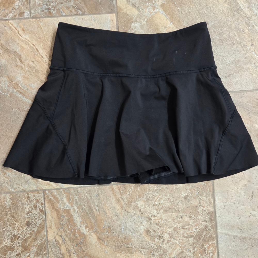 Athleta Ace Tennis Skort 13.5 Black Womens Size S Built‎ In Shorts Skirt